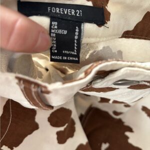 Forever 21 Cream and Brown Patterned Pants